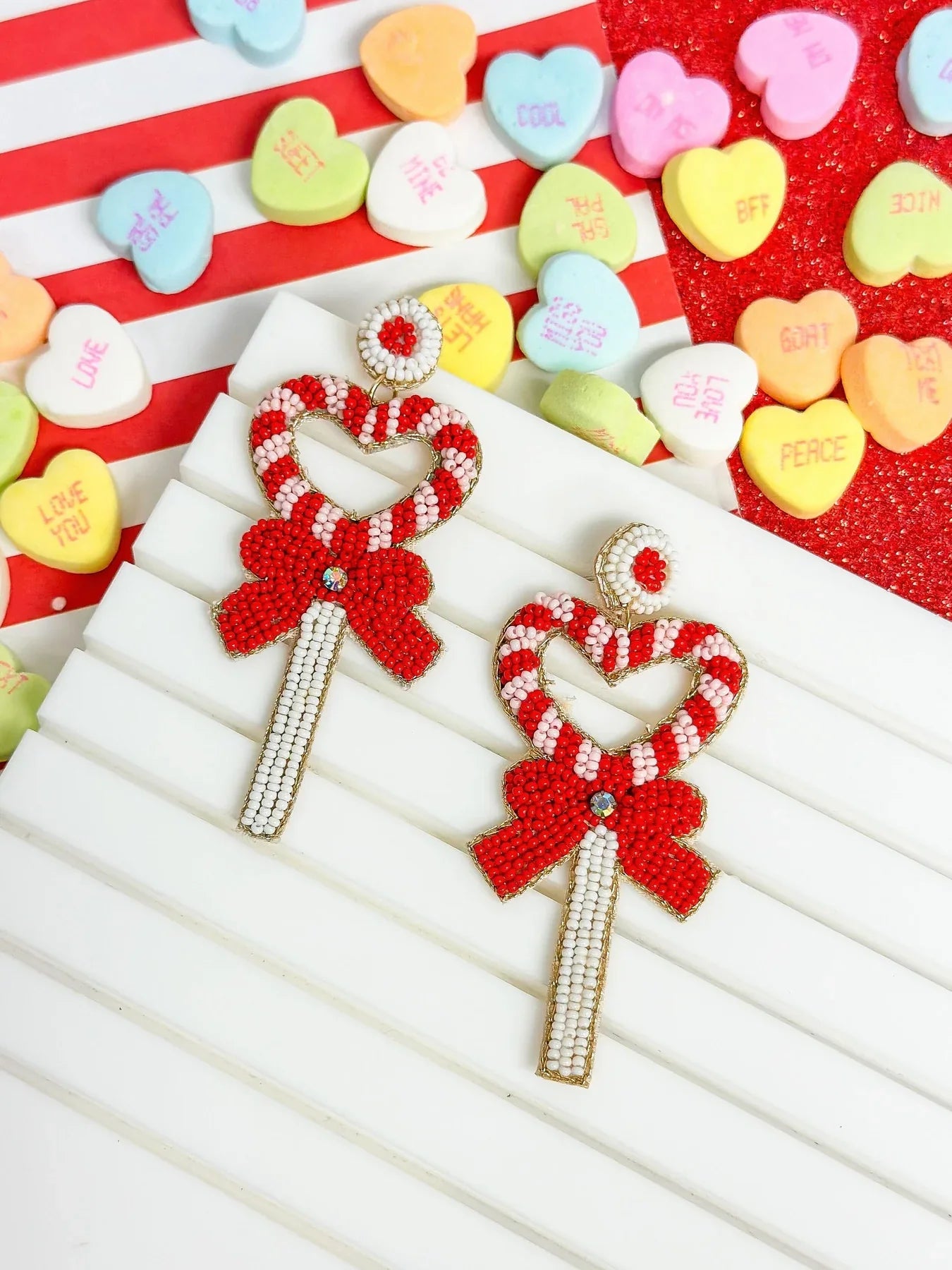 PREORDER: Heart Wand Beaded Dangle Earrings
