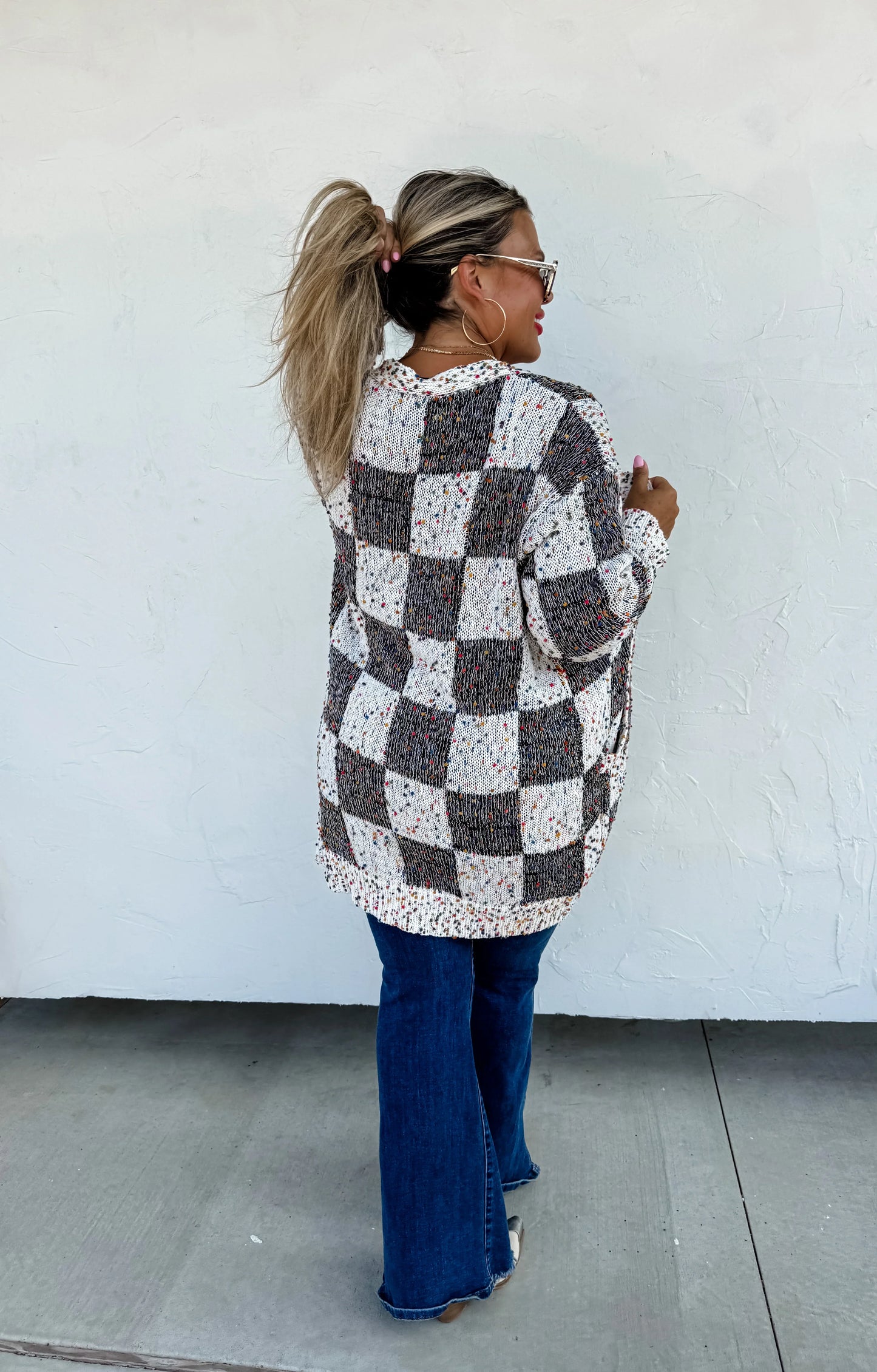 PREORDER: Checkered Miley Dot Cardigan in Four Colors