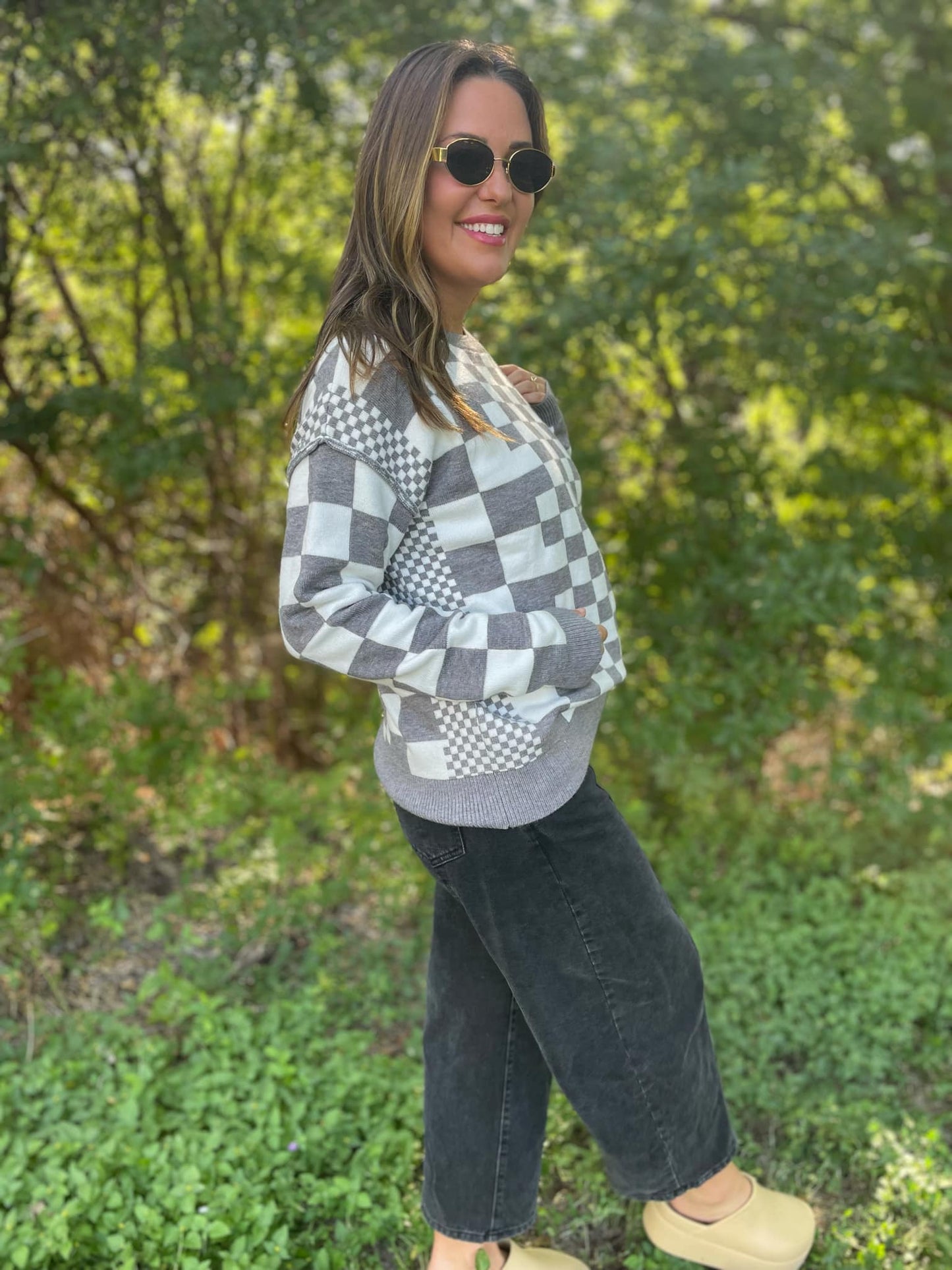 PREORDER: All Checkered Out Sweater in Four Colors