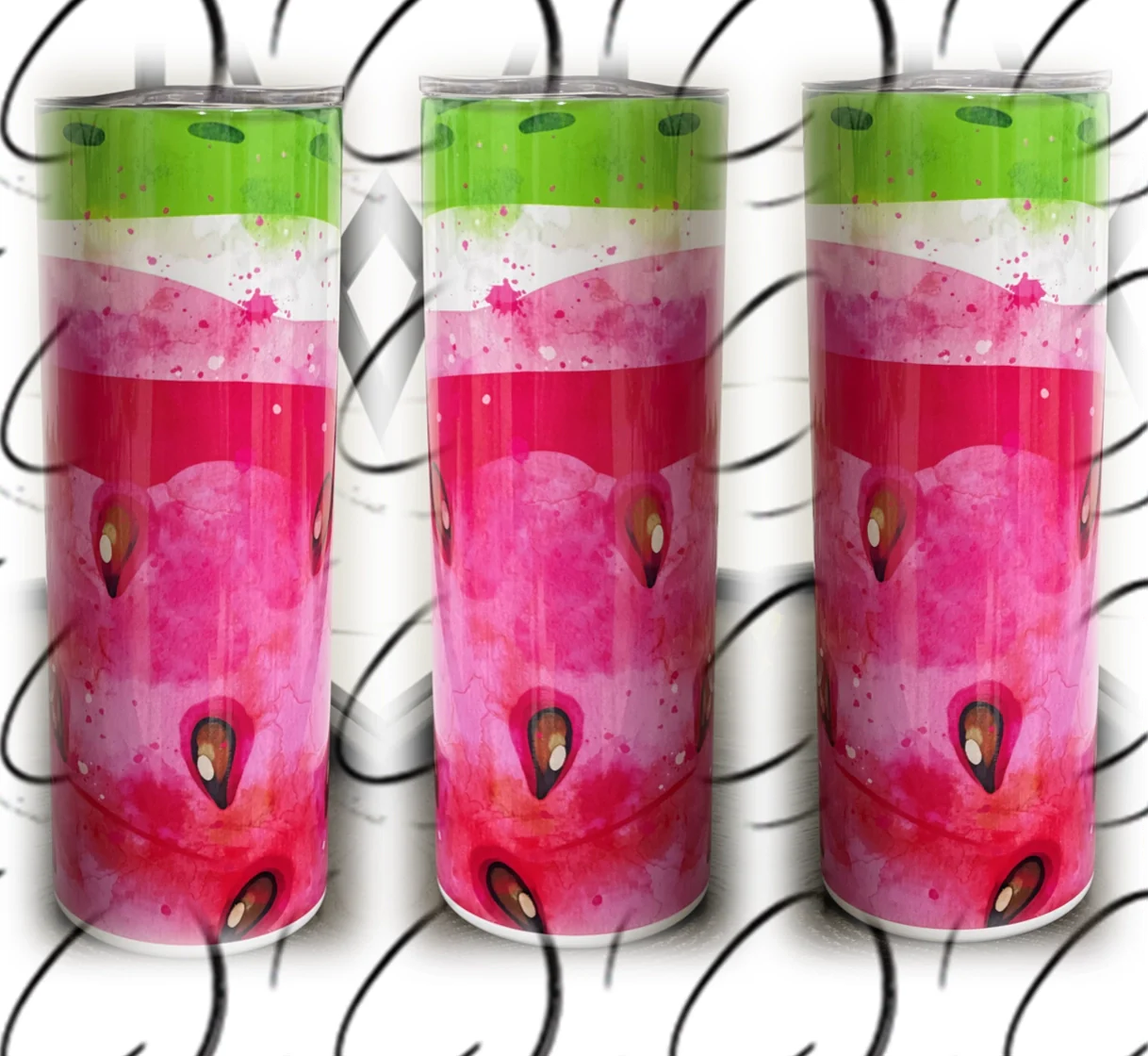 PREORDER: Watercolor Watermelon Skinny Tumbler