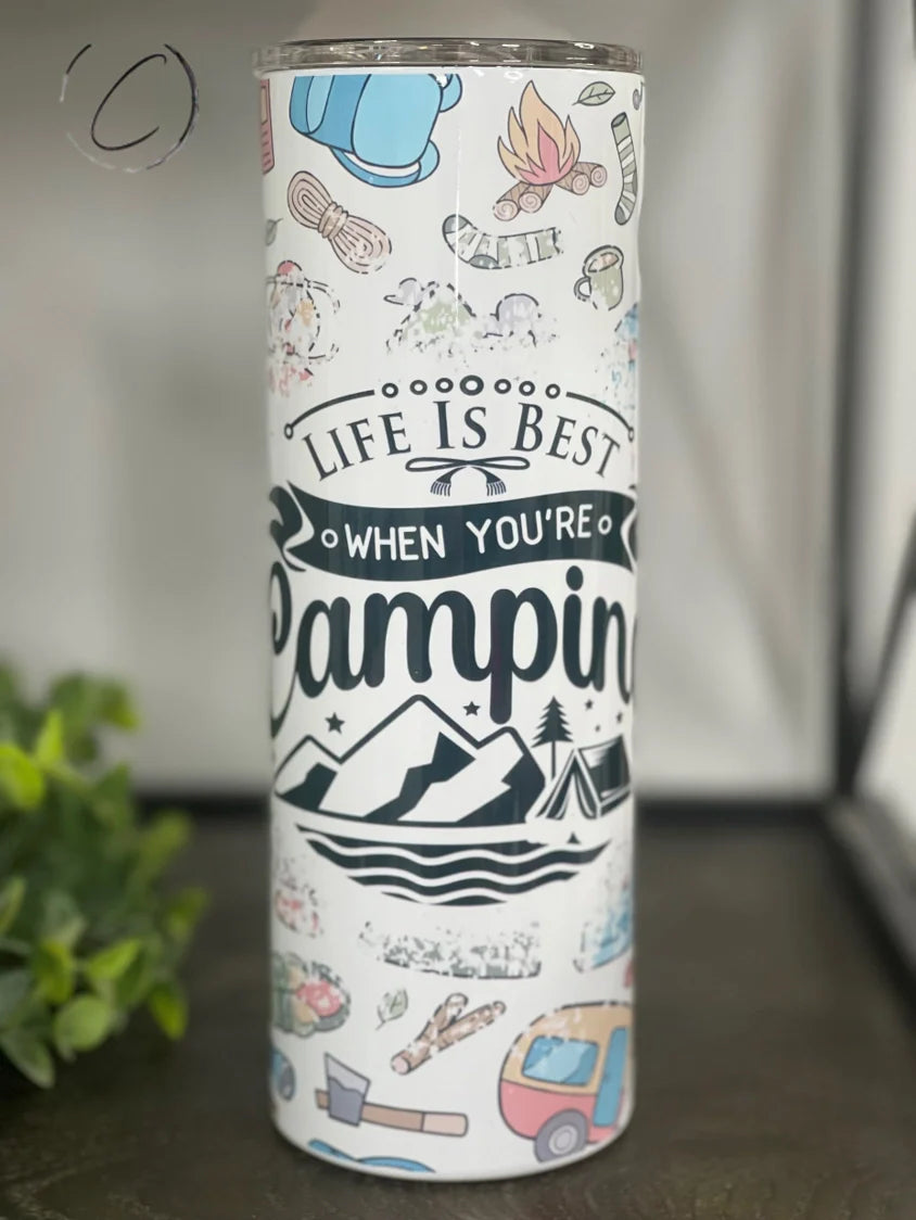 PREORDER: Life is Best Camping Skinny Tumbler