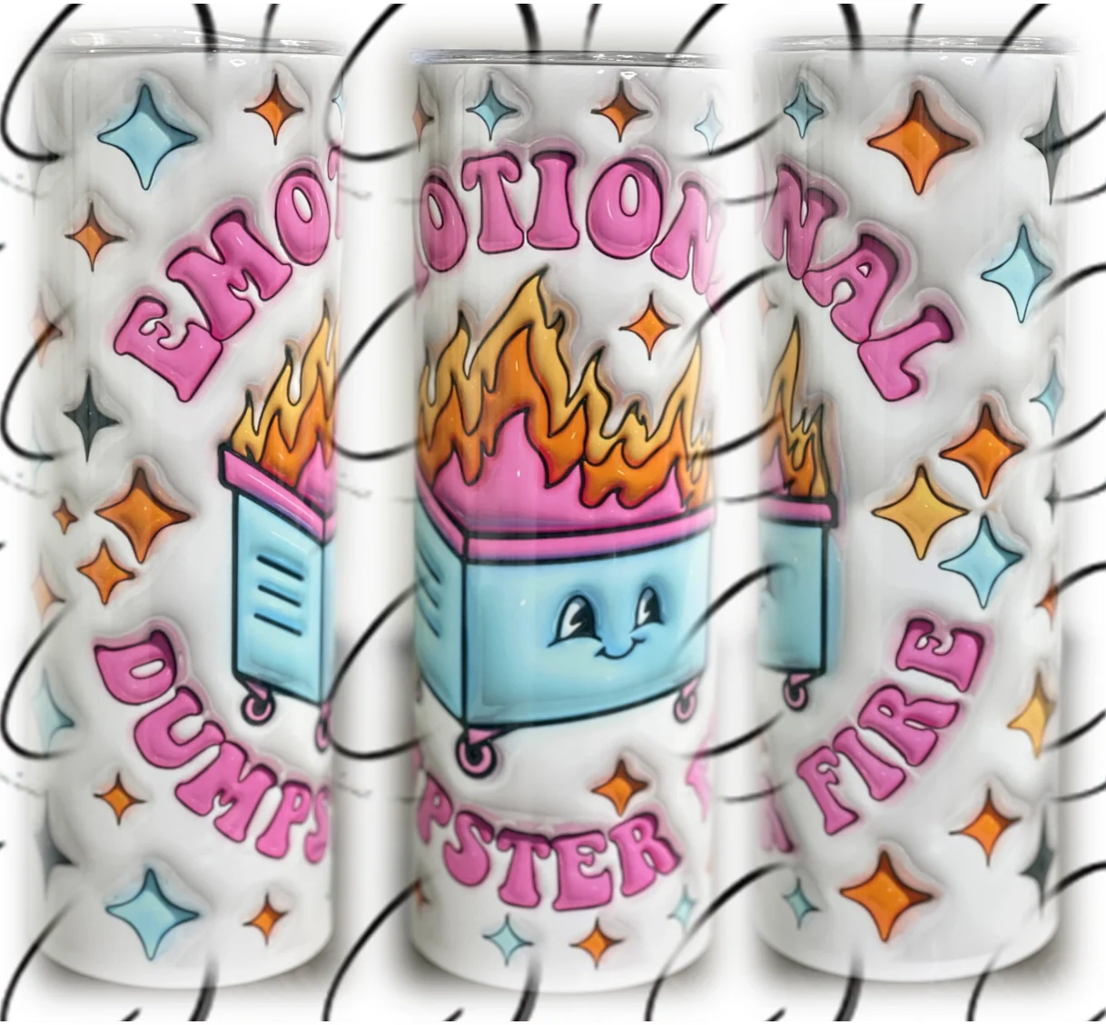 PREORDER: Emotional Dumpster Fire Skinny Tumbler