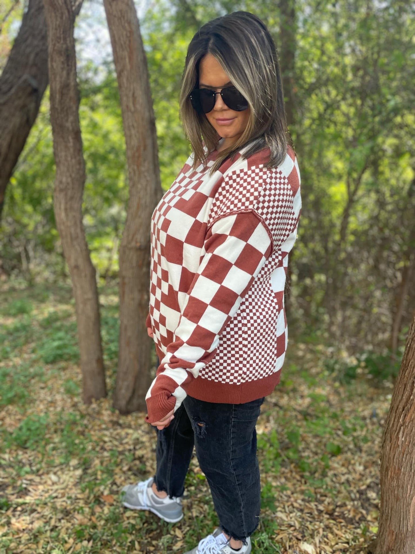 PREORDER: All Checkered Out Sweater in Four Colors