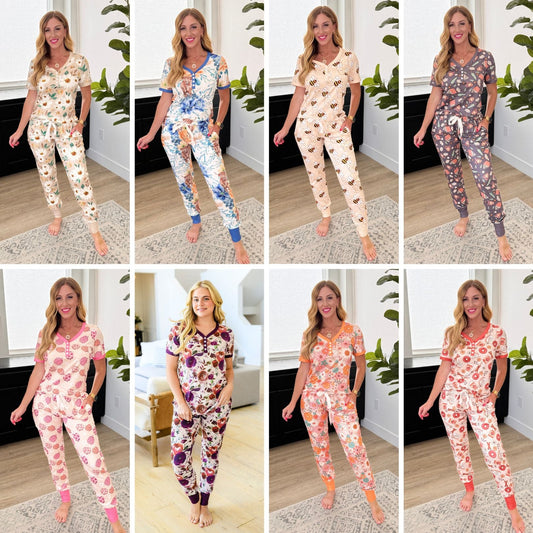 PREORDER: Short Sleeve Jogger Pajama Set in Eight Prints