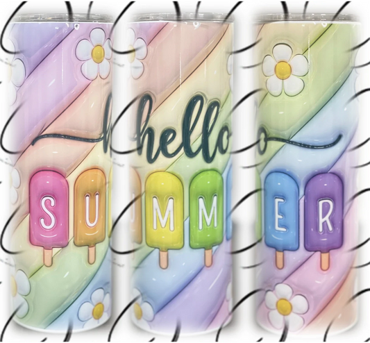 PREORDER: Hello Summer Popsicle Skinny Tumbler