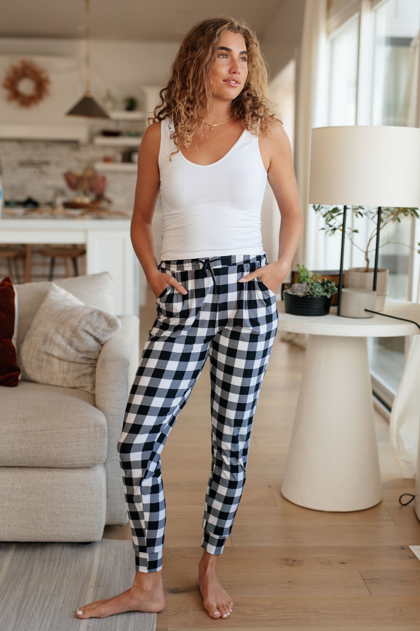 Your New Favorite Joggers in Black and White Check