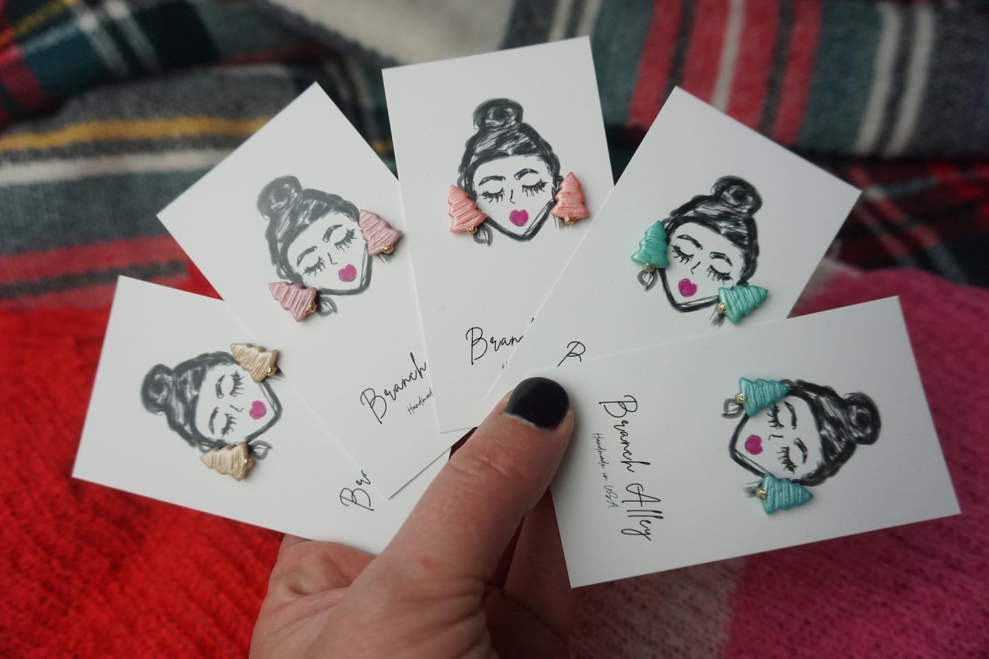 PREORDER: Frosted Tree Studs in Five Colors