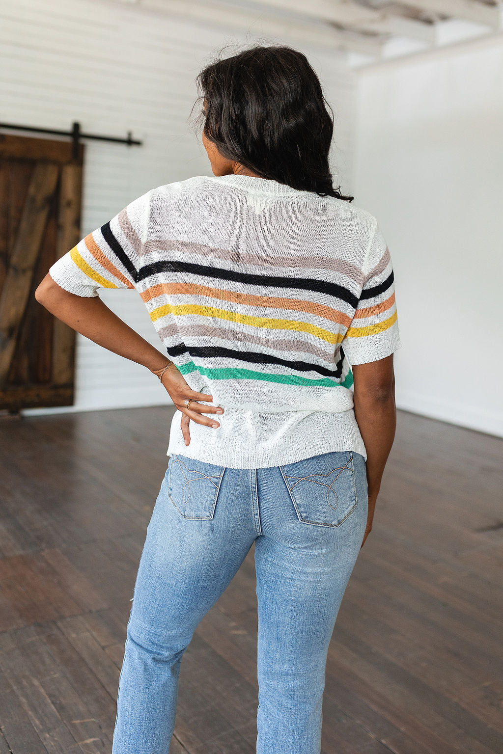 Derby Nights Retro Striped Top