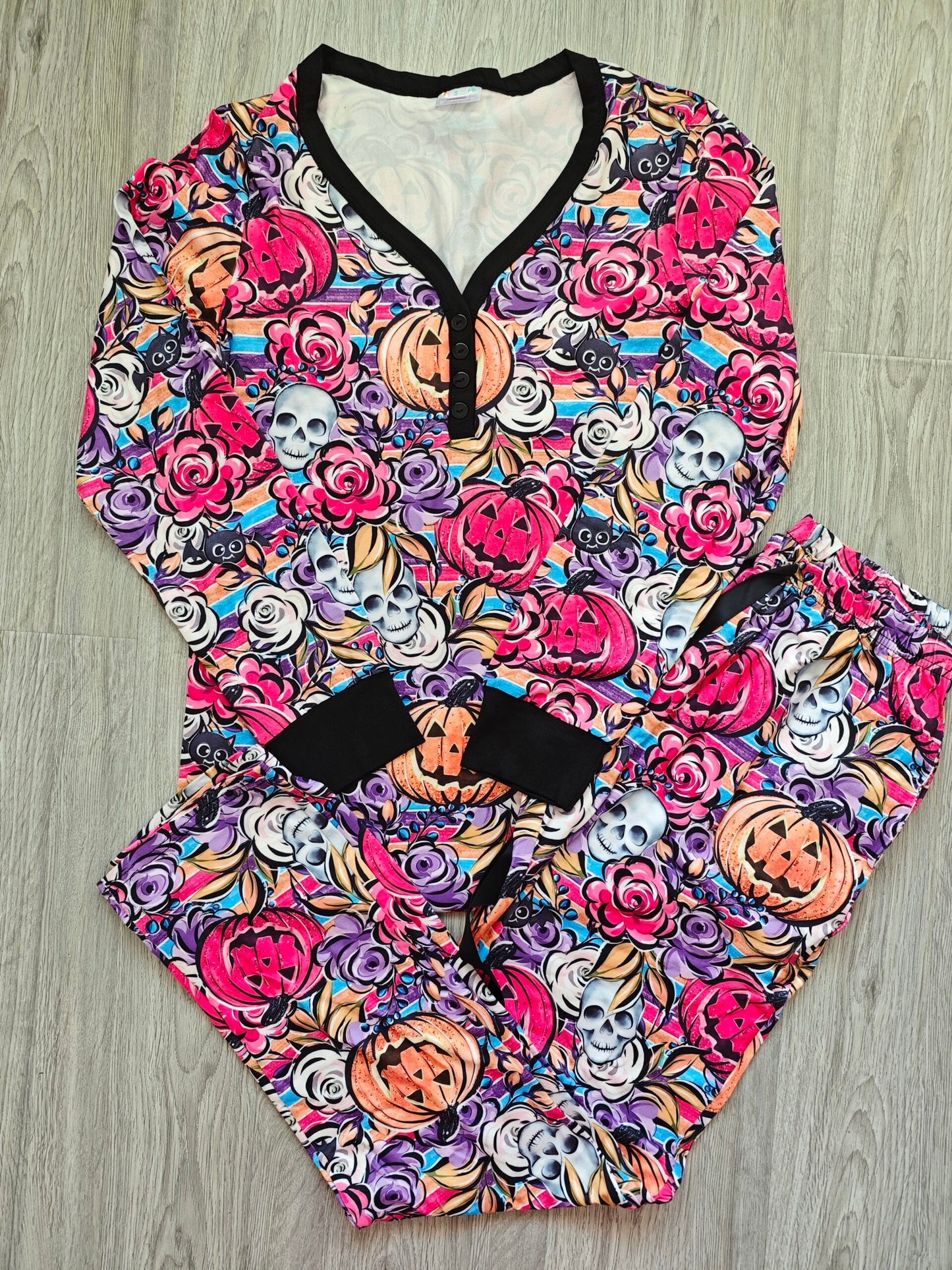 PREORDER: Long Sleeve Halloween Pajama Set in Assorted Prints