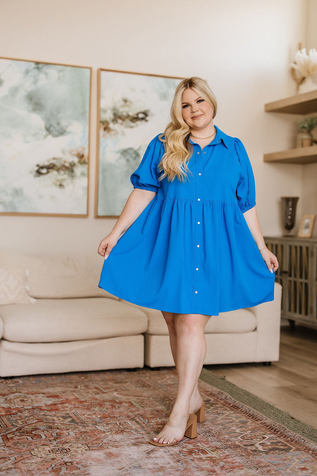 Morning Glory Button Down Dress