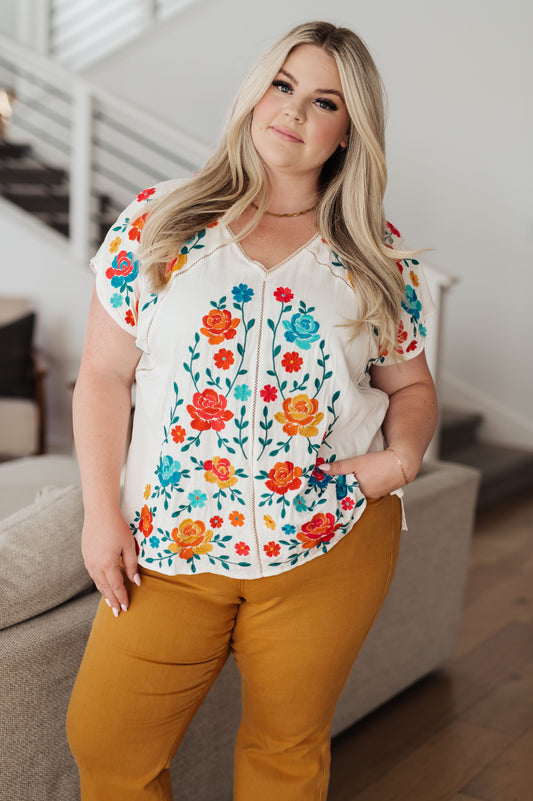 Rose Garden Embroidered Blouse