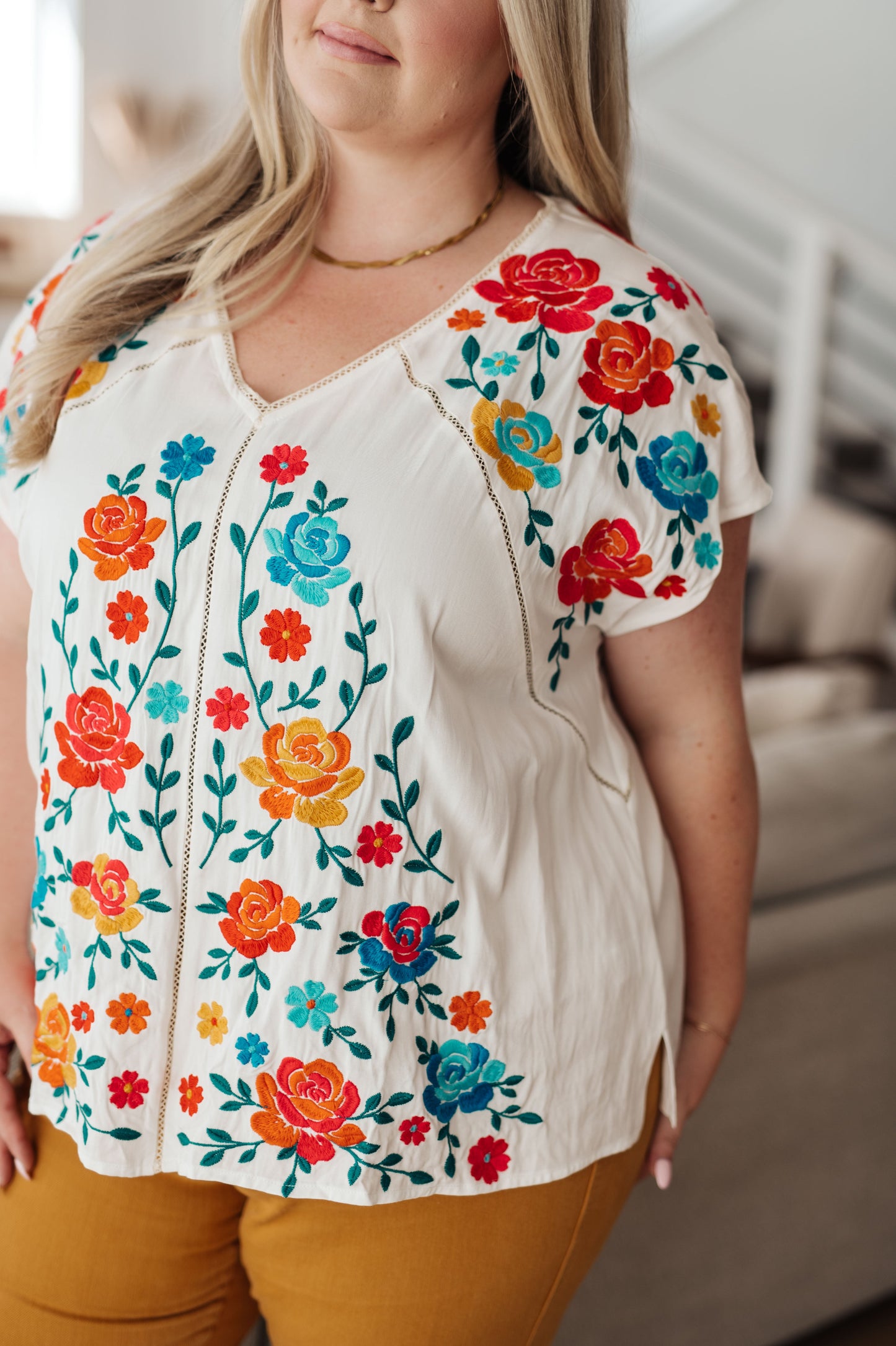 Rose Garden Embroidered Blouse