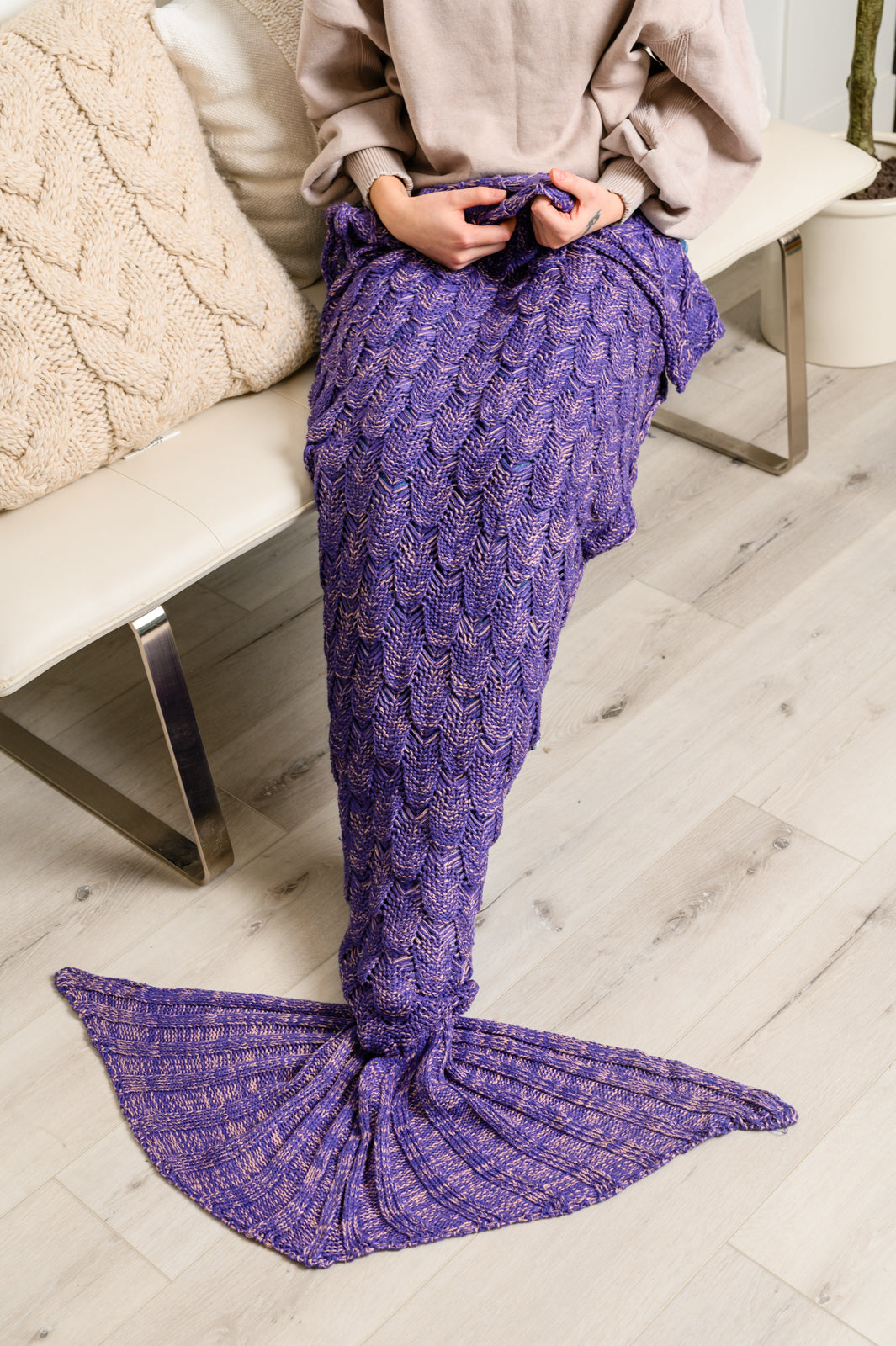 Seaside Magic Chenille Mermaid Tail In Purple