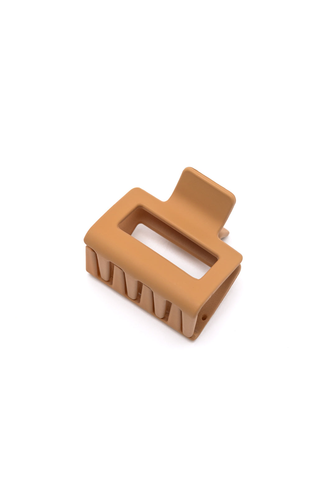 Small Square Claw Clip in Light Brown