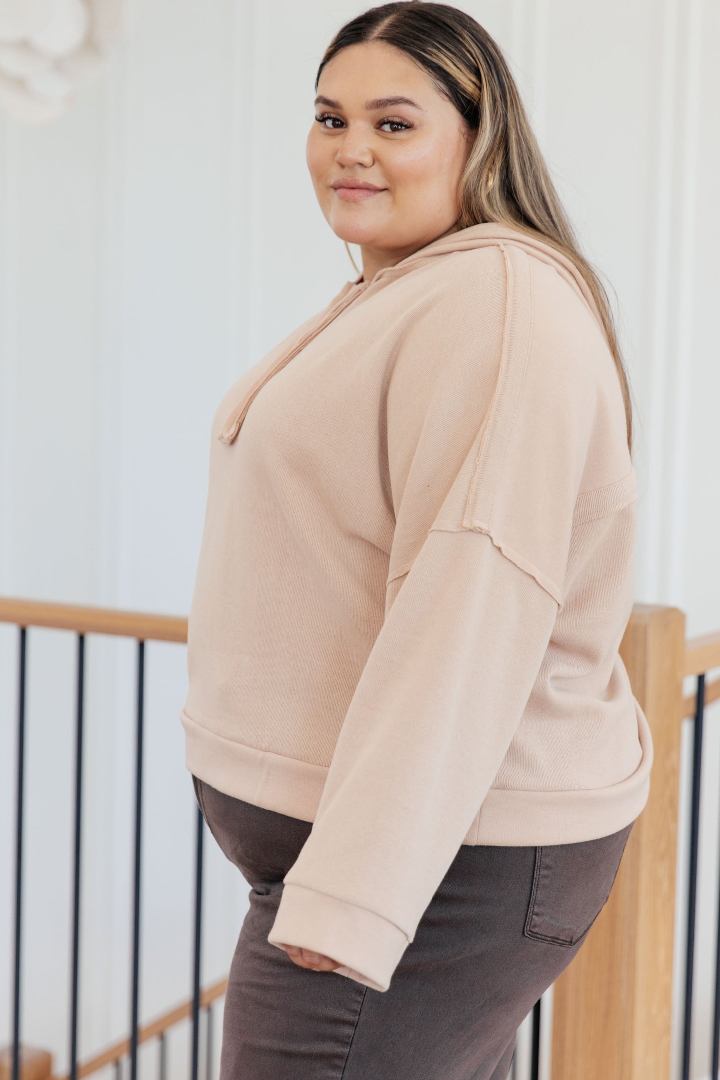 Throwback Heartthrob Hoodie in Beige