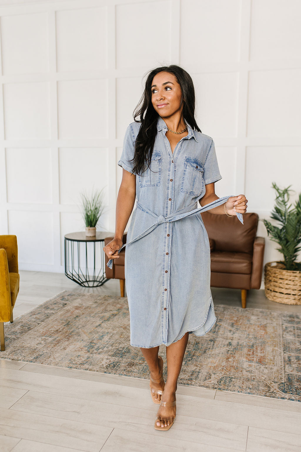 Wait For It Denim Shirtdress