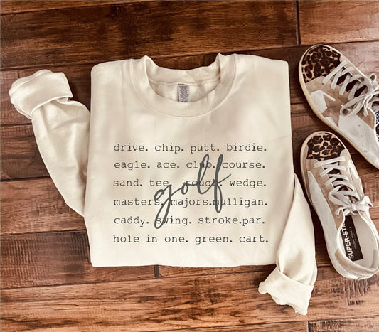 PREORDER: Golf Words Sweatshirt in Two Colors
